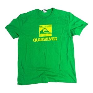 Quiksilver Bright Green Tee with Yellow Logo